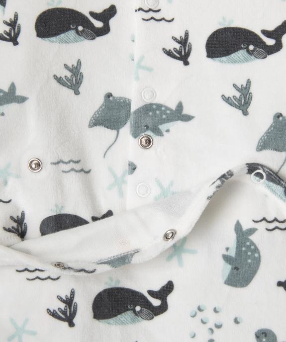 Pyjama en velours avec motifs marins bébé vue3 - GEMO 4G BEBE - GEMO