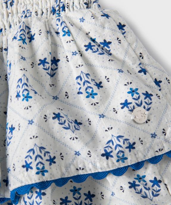 Jupe courte à volants fleurie fille - LuluCastagnette vue2 - LULUCASTAGNETTE - GEMO