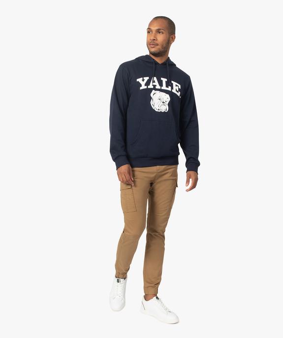 Sweat homme à capuche avec inscription contrastante vue5 - YALE - GEMO