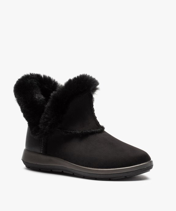 Boots fourrées femme confort en suédine unie vue2 - GEMO (CONFORT) - GEMO