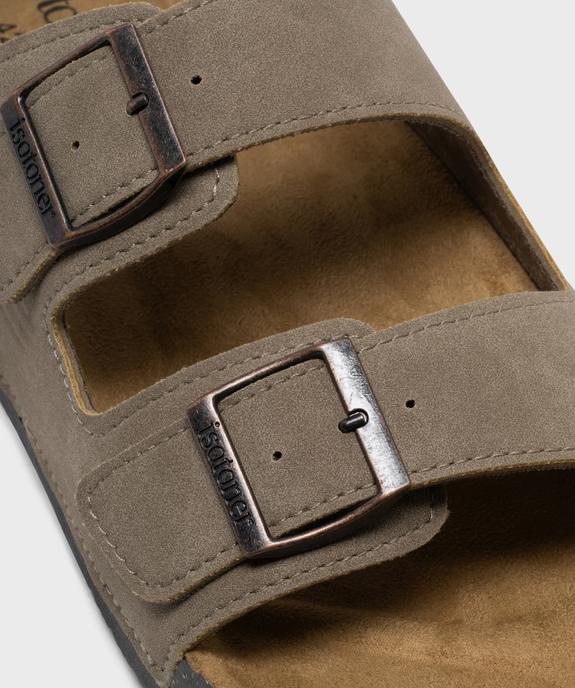 Sandales mules en suédine à larges brides homme - Isotoner vue6 - ISOTONER - GEMO