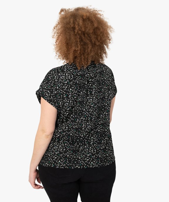 Blouse femme à manches courtes imprimée avec boutons vue3 - GEMO (G TAILLE) - GEMO