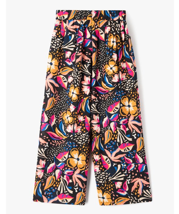 Pantalon ample à motifs fleuris fille vue3 - GEMO (ENFANT) - GEMO