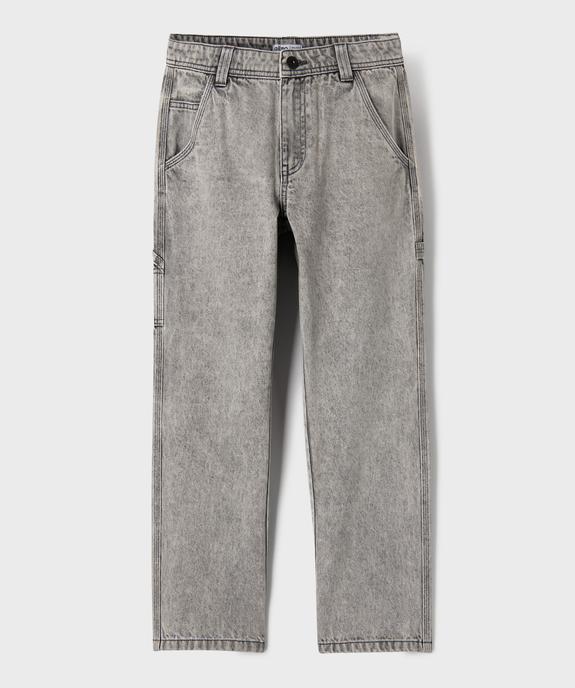 Jean charpentier en denim délavé garçon vue1 - GEMO (JUNIOR) - GEMO