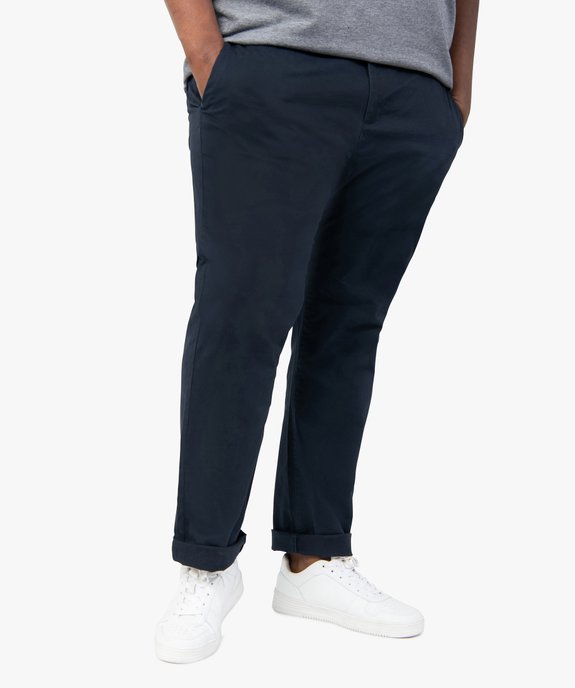 Pantalon homme grande taille chino en stretch coupe straignt vue1 - GEMO (G TAILLE) - GEMO