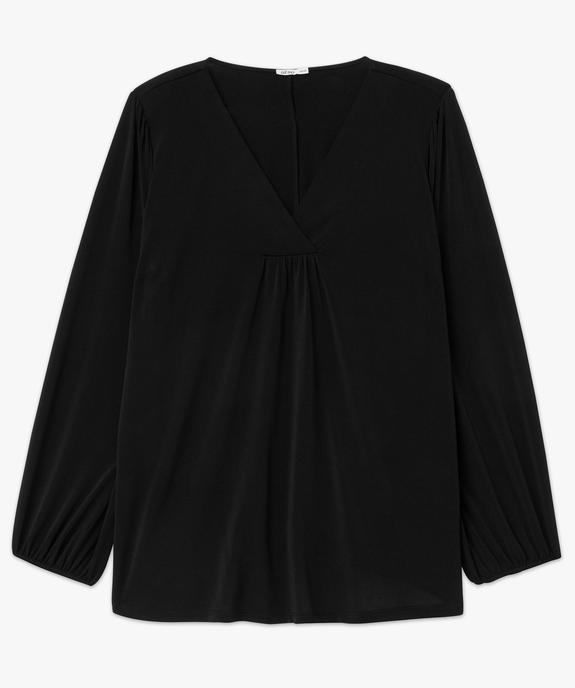 Blouse manches longues à col V femme grande  taille vue4 - GEMO (G TAILLE) - GEMO