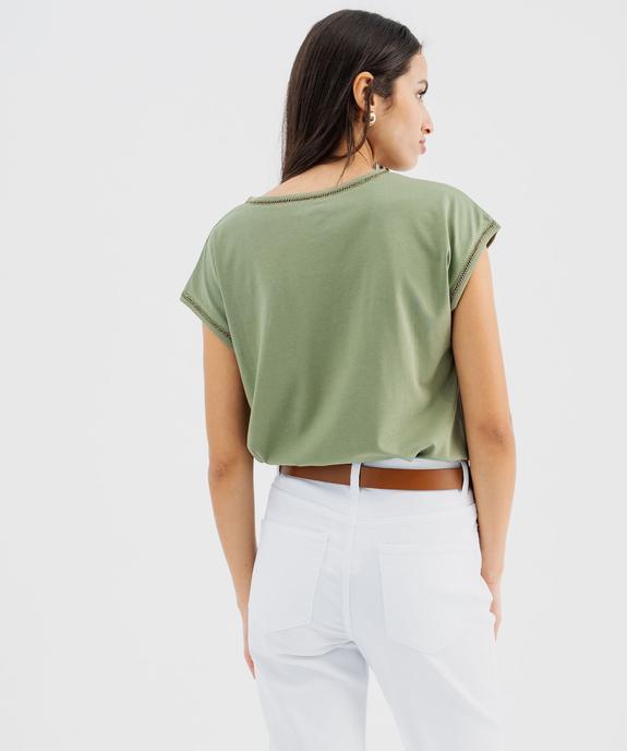Tee-shirt à manches courtes avec finitions scintillantes femme vue3 - GEMO 4G FEMME - GEMO