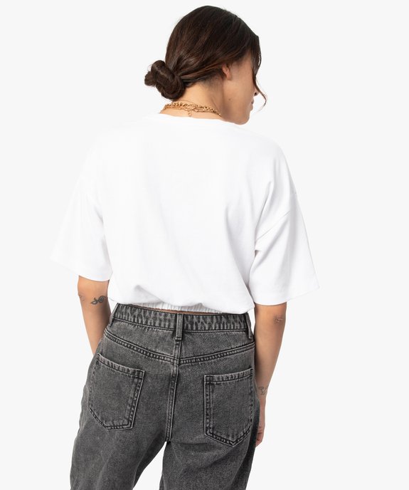 Tee-shirt femme avec bas élastiqué – LuluCastagnette  vue3 - LULUCASTAGNETTE - GEMO