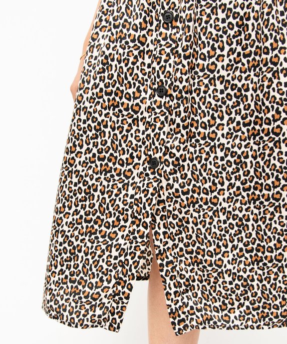 Jupe longue à motif léopard femme grande taille vue2 - GEMO (G TAILLE) - GEMO