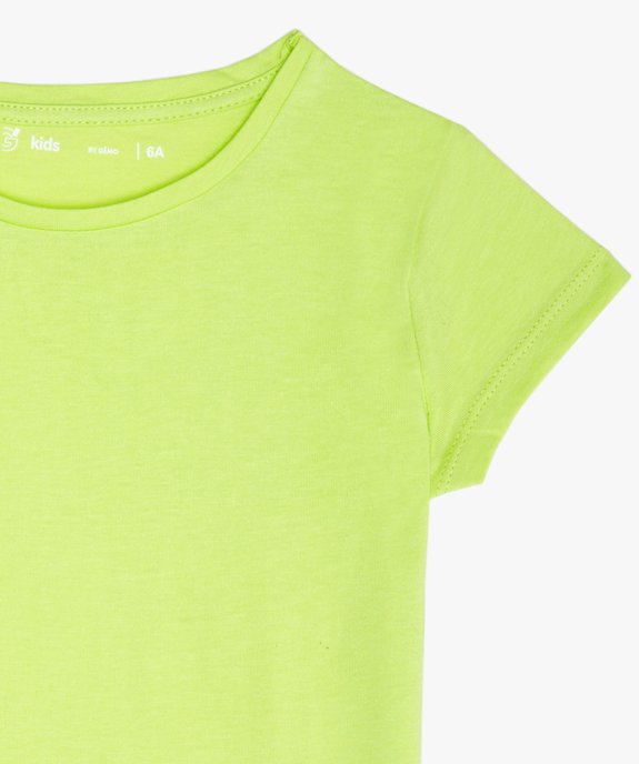 Tee-shirt à manches courtes uni fille vue2 - GEMO 4G FILLE - GEMO
