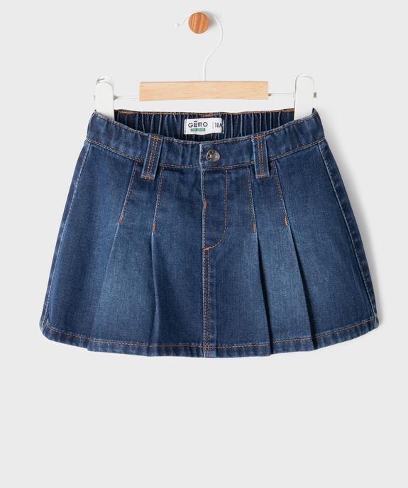 Jupe plissée en jean bébé fille vue1 - GEMO 4G BEBE - GEMO