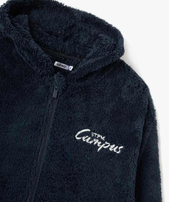 Sweat d’intérieur avec capuche en sherpa garçon vue2 - GEMO (JUNIOR) - GEMO