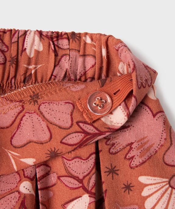 Pantalon fluide imprimé fille vue3 - GEMO 4G FILLE - GEMO