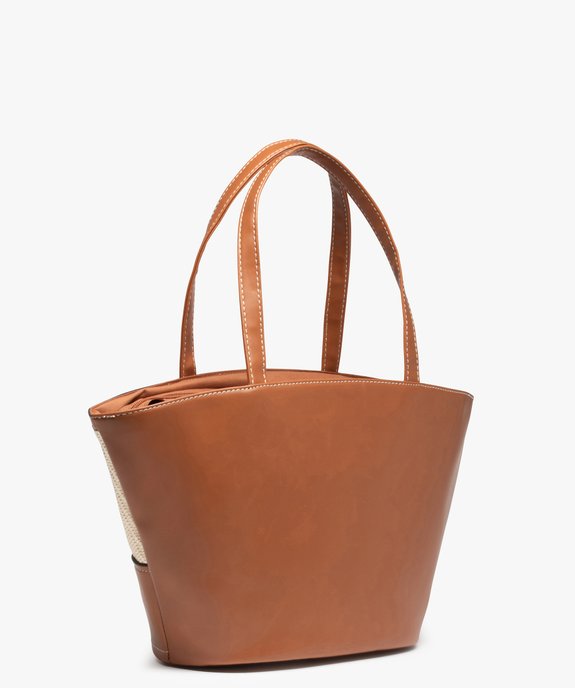 Sac femme bi-matières forme trapèze vue2 - GEMO (ACCESS) - GEMO