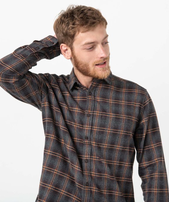 Chemise homme à carreaux à manches longues vue2 - GEMO (HOMME) - GEMO
