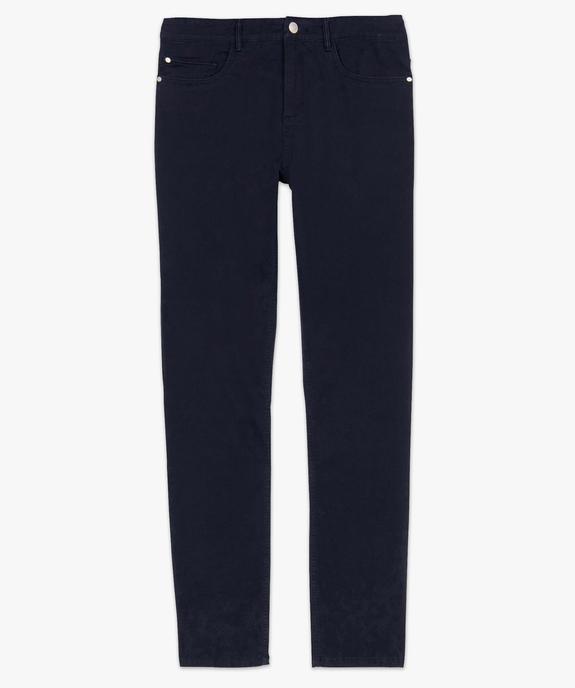 Pantalon homme slim uni en coton stretch vue4 - GEMO (HOMME) - GEMO