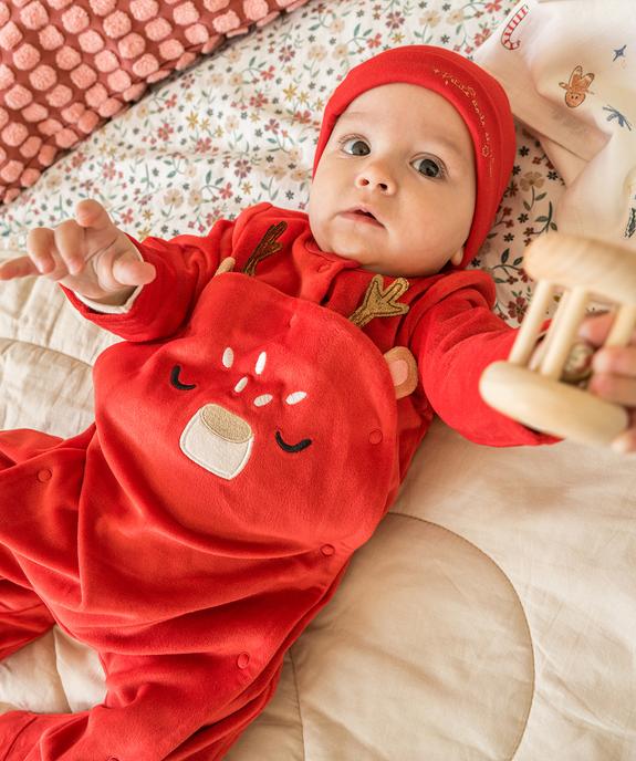 Pyjama en velours Noël ouverture devant bébé vue5 - GEMO 4G BEBE - GEMO