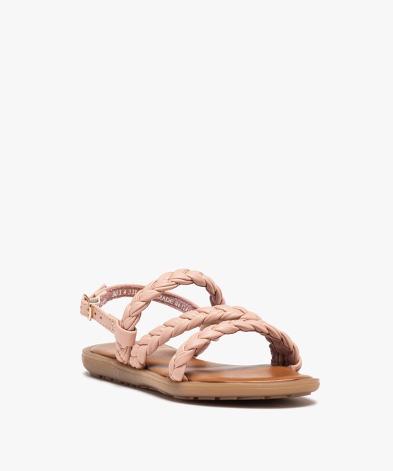 Nu-pieds fille à brides tressées unies vue2 - GEMO (ENFANT) - GEMO