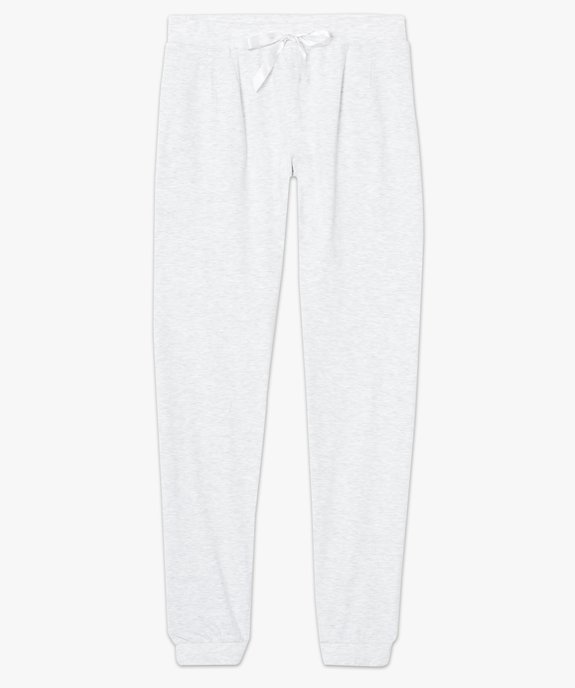 Pantalon de pyjama avec bas resserré et nœud en satin vue4 - GEMO(HOMWR FEM) - GEMO