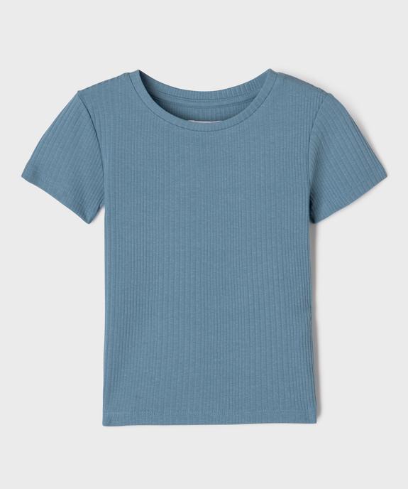 Tee-shirt manches courtes en maille côtelée fille vue2 - GEMO 4G FILLE - GEMO