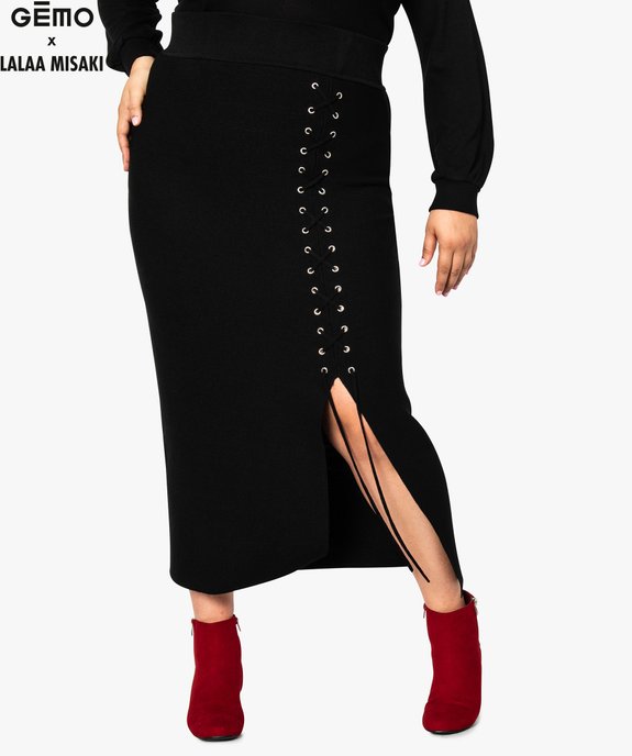 Jupe femme longue en maille - Gémo x Lalaa Misaki vue1 - GEMO (G TAILLE) - GEMO