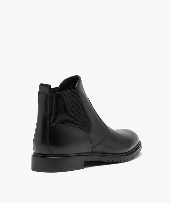 Chelsea boots dessus cuir homme  vue5 - GEMO(URBAIN) - GEMO