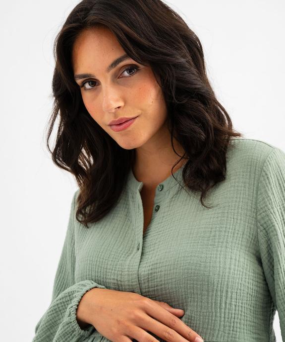 Blouse de grossesse manches longues en gaze de coton vue3 - GEMO (MATER) - GEMO