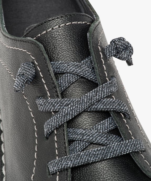 Derbies femme confort dessus cuir à lacets élastiques vue6 - GEMO (CONFORT) - GEMO
