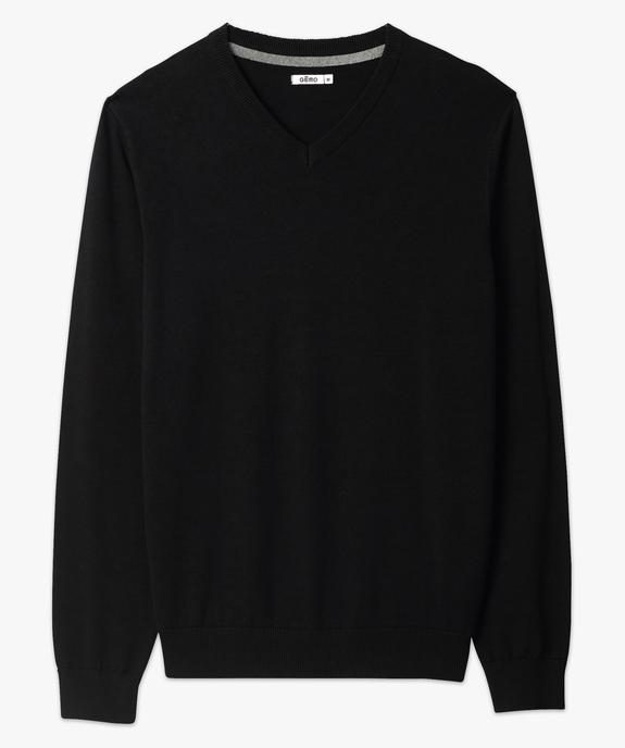 Pull homme à col V en coton fin vue4 - GEMO 4G HOMME - GEMO