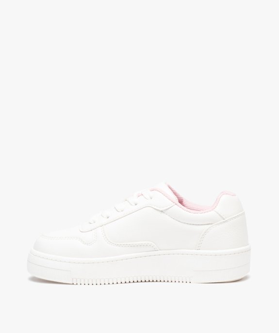 Baskets fille unies à lacets avec semelle épaisse vue3 - GEMO (ENFANT) - GEMO