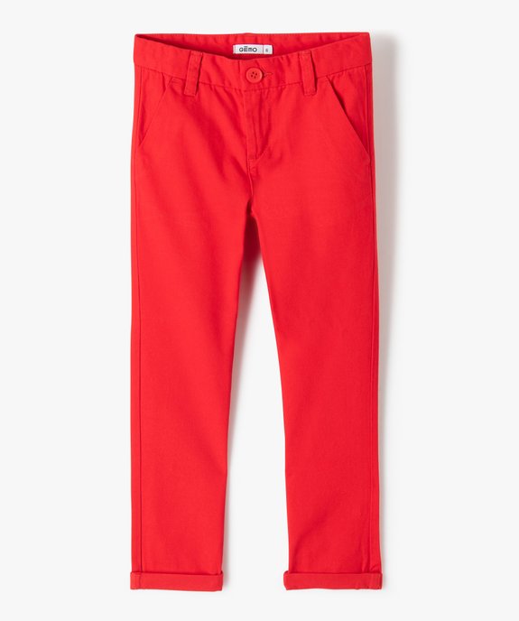Pantalon chino en coton garçon vue1 - GEMO 4G GARCON - GEMO