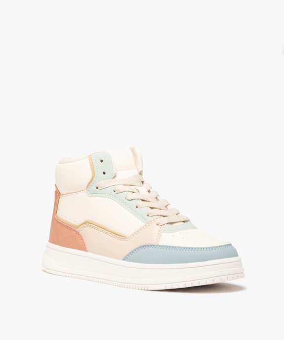 Baskets femme mid-cut à empiècements pastel vue3 - GEMO (SPORTSWR) - GEMO