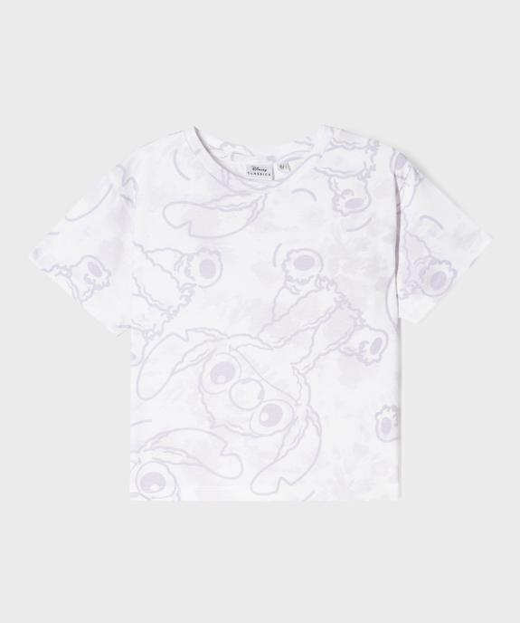 Tee-shirt manches courtes coupe courte imprimé fille - Stitch vue1 - LILO & STITCH - GEMO