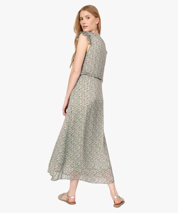 Robe femme à motifs fleuris et rayures pailletées vue3 - GEMO(FEMME PAP) - GEMO