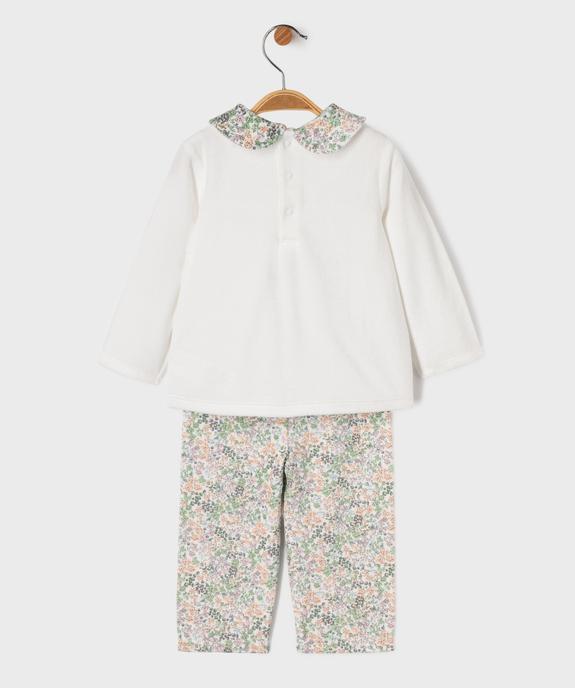 Pyjama en velours 2 pièces à col claudine bébé  vue5 - GEMO 4G BEBE - GEMO