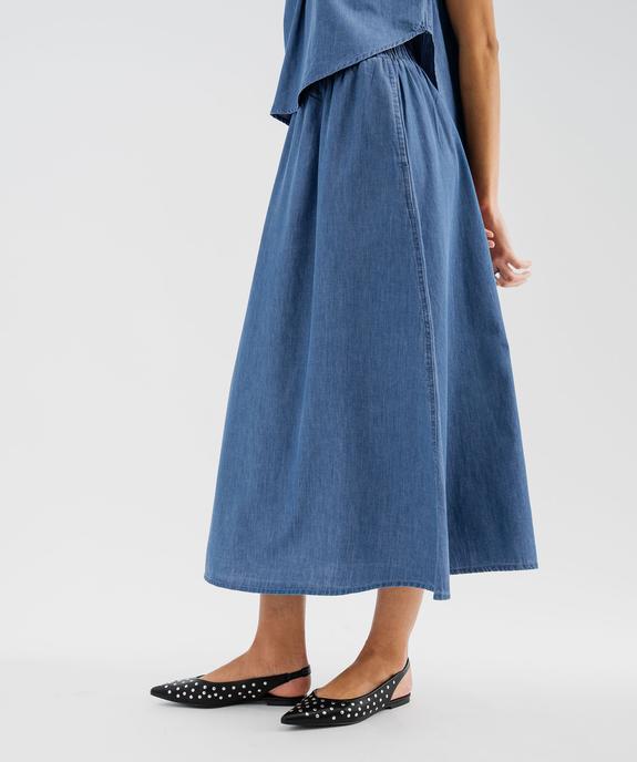 Jupe longue en toile denim fluide femme vue1 - GEMO(FEMME PAP) - GEMO