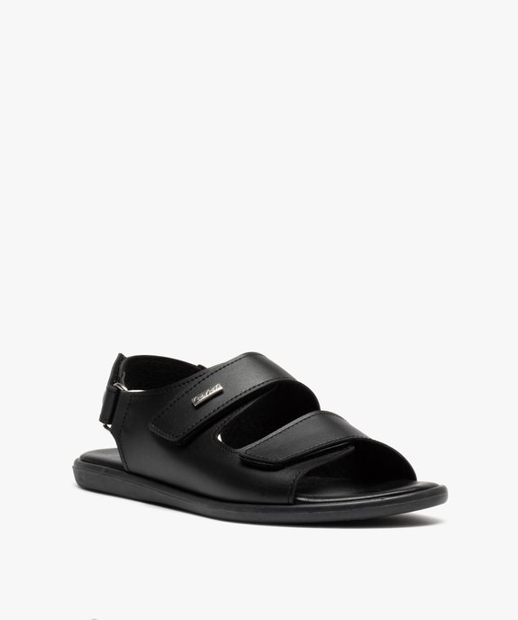 Sandales homme confort unies avec brides à scratch vue2 - GEMO (CONFORT) - GEMO
