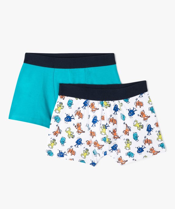 Boxer garçon en coton stretch avec motifs monstres (lot de 2) vue1 - GEMO 4G GARCON - GEMO