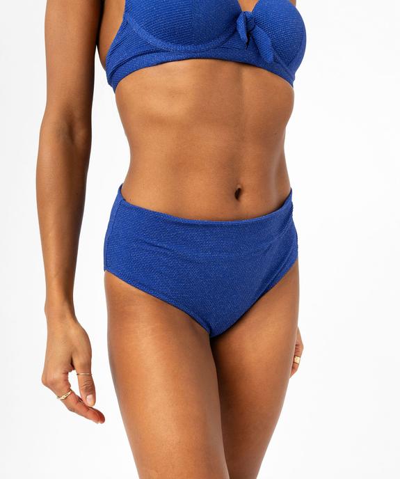 Bas de maillot de bain femme pailleté forme culotte taille haute vue1 - GEMO 4G FEMME - GEMO