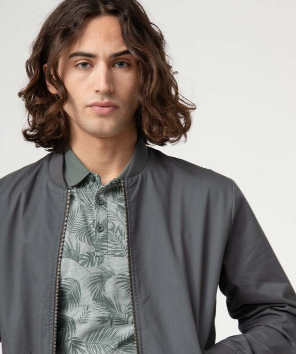 Blouson homme zippé en toile de coton vue2 - GEMO (HOMME) - GEMO
