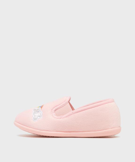 Chaussons pantoufles en velours moelleux imprimé arc-en-ciel fille vue3 - GEMO (ENFANT) - GEMO
