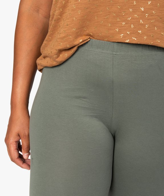 Legging femme grande taille uni en coton stretch vue2 - GEMO 4G GT - GEMO