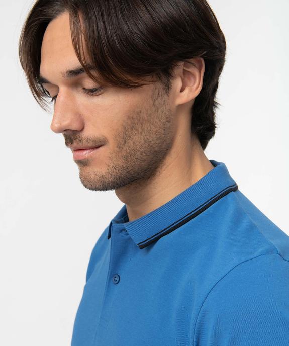 Polo à manches courtes et finitions fantaisie homme vue4 - GEMO 4G HOMME - GEMO