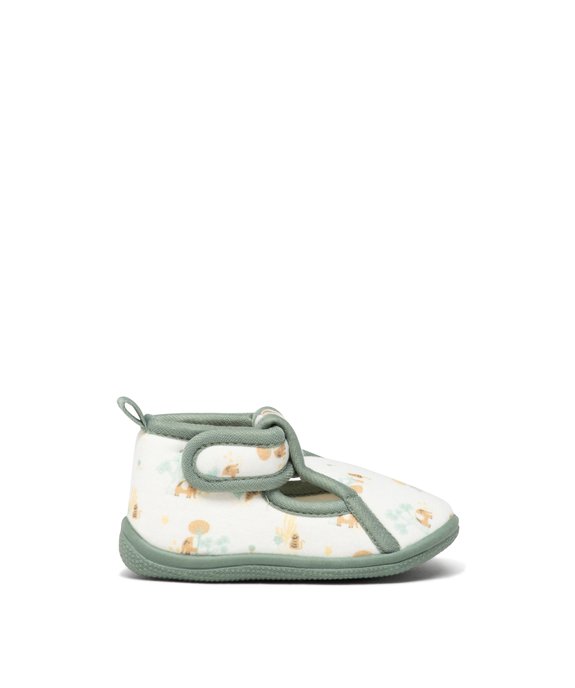 Chaussons imprimés jungle à scratch bébé vue1 - GEMO 4G BEBE - GEMO