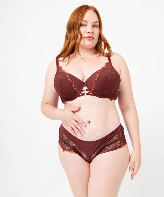 Shorty en microfibre et dentelle femme grande taille vue3 - GEMO(HOMWR FEM) - GEMO