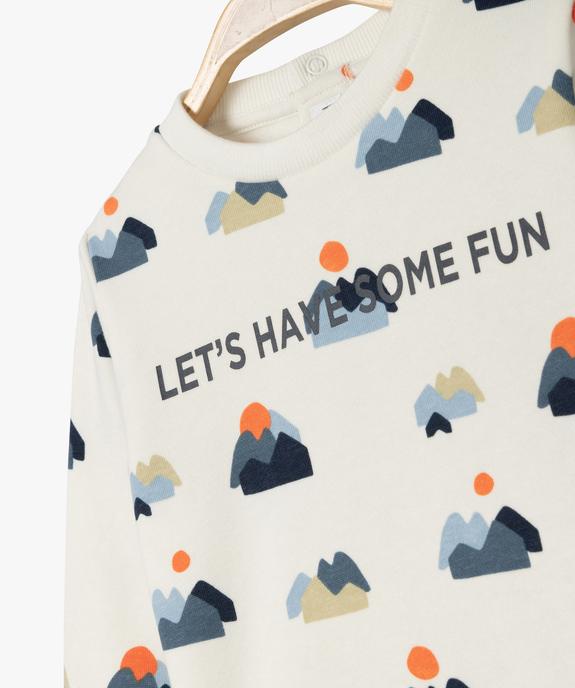 Ensemble 2 pièces sweat et pantalon en molleton bébé garçon vue3 - GEMO 4G BEBE - GEMO