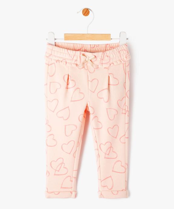 Pantalon de jogging avec pinces bébé fille vue2 - GEMO 4G BEBE - GEMO