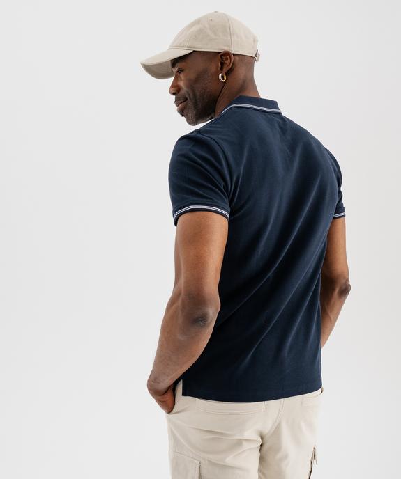 Polo à manches courtes et finitions fantaisie homme vue3 - GEMO 4G HOMME - GEMO