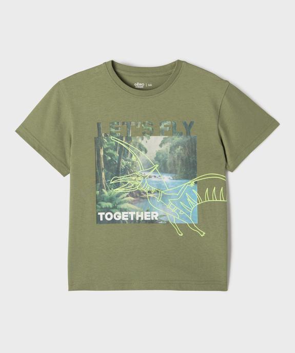 Tee-shirt manches courtes en jersey de coton imprimé estival garçon vue1 - GEMO 4G GARCON - GEMO