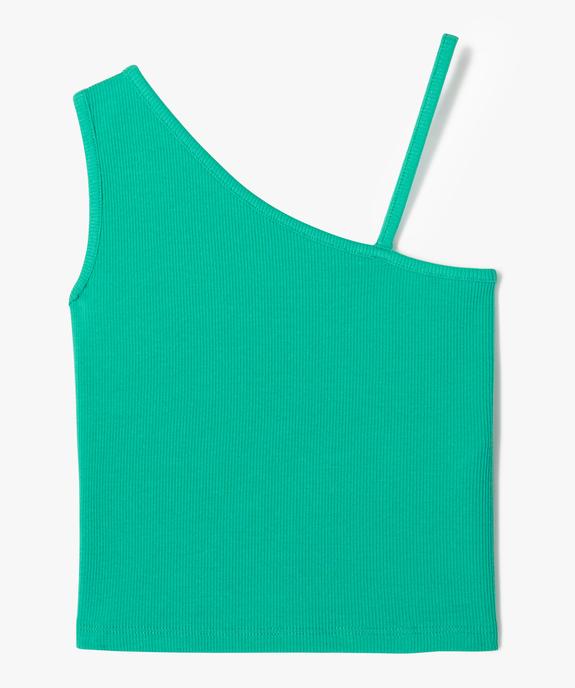 Débardeur asymétrique en coton côtelé fille vue1 - GEMO (ENFANT) - GEMO